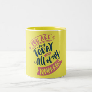 "Süße Hochzeits-Schrift" Tasse für Paare