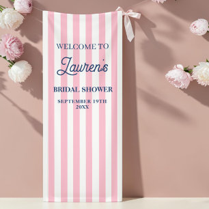 Süße Hochzeitsdusche Rosa Gestreifte Willkommen Banner