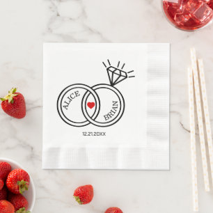Süße Hochzeitsempfangs-Cocktail Serviette