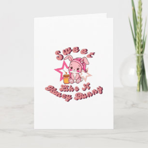 Süße Honig-Rosa-Häschen Karte