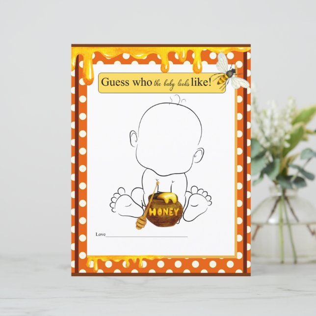 Süße Honigbiene, die wie ein Spiel aussehen wird (Stehend Vorderseite)