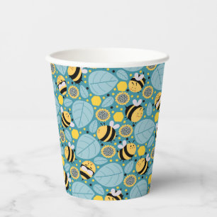 Süße Honigbiene-Wrap-Papier-Set aus 3 Servietten Pappbecher