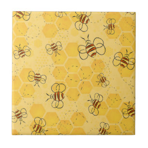 Süße Honigbienen summen Fliese