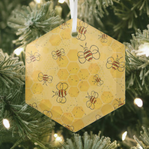 Süße Honigbienen summen Ornament Aus Glas