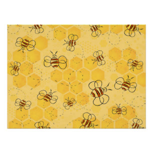 Süße Honigbienen summen Poster