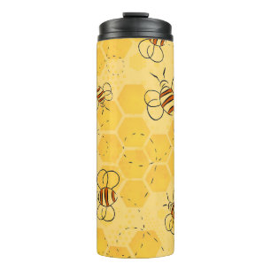 Süße Honigbienen summen Thermosbecher
