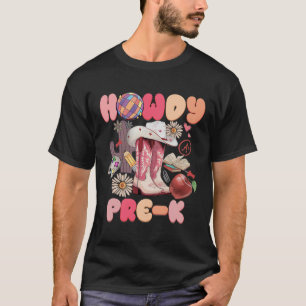 Süße Howdy Vorschul Cowboy Cowgirl Stiefel Zurück T-Shirt