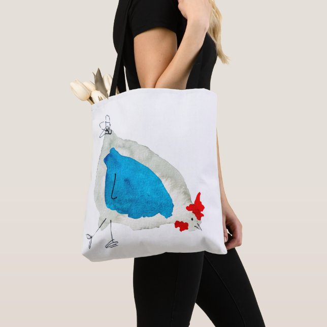 Süße Hühner Aquarell Tasche (Von Nahem)
