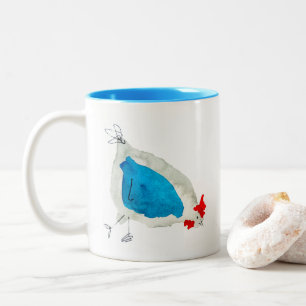 Süße Hühner Aquarell Zweifarbige Tasse