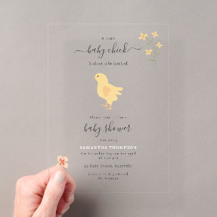 Süße Hühner Hennen Küken geschlüpft Baby Shower Acryleinladungen