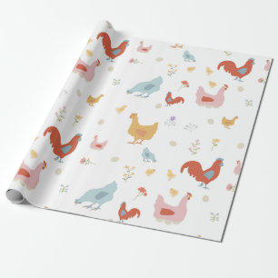 Süße Hühner Hennen und Babyküken Geschenkpapier