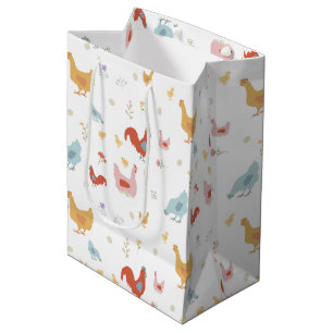 Süße Hühner Hennen und Babyküken Mittlere Geschenktüte