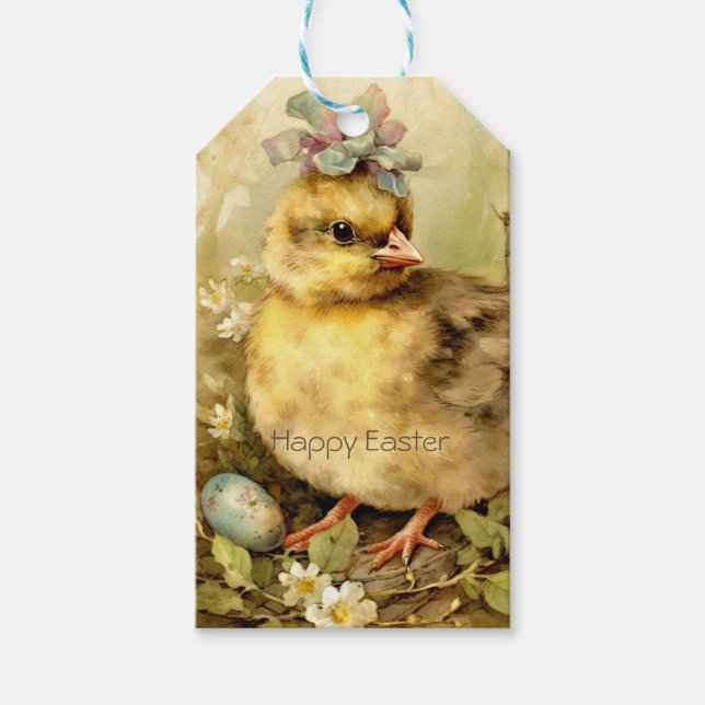 Süße Hühner-Oster-Eier im Wald Geschenkanhänger (Vorderseite)