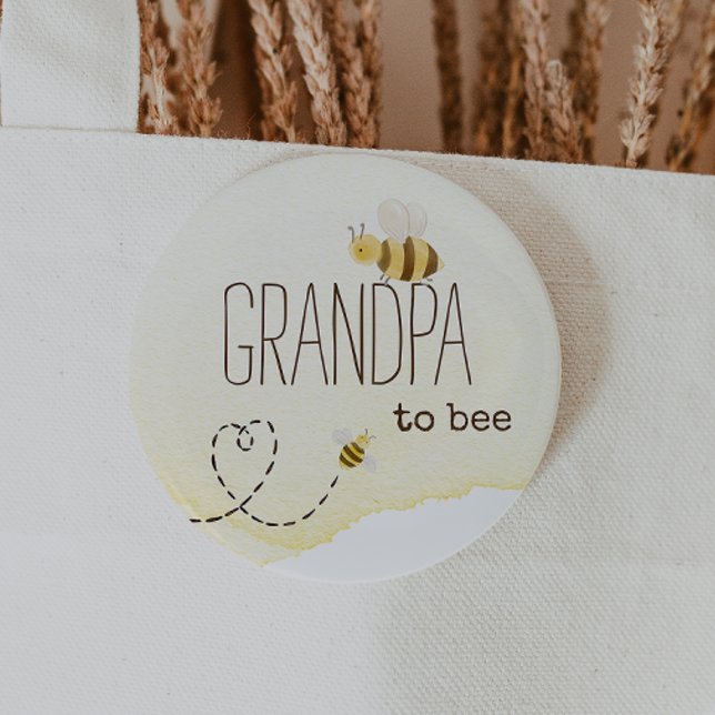 Süße Hummel-Baby-Party-Opa-wird-Biene-Button Button (Von Creator hochgeladen)