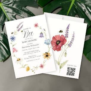 Süße Hummel-Blumen-Mommy-to-Bee-Baby-Party-QR Einladung