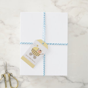 Süße Hummel Kinderwagen Baby Shower Etiketten Geschenkanhänger