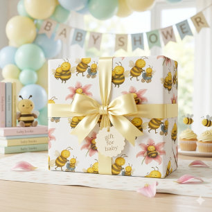Süße Hummel-Mutter & Babybiene  Geschenkpapier