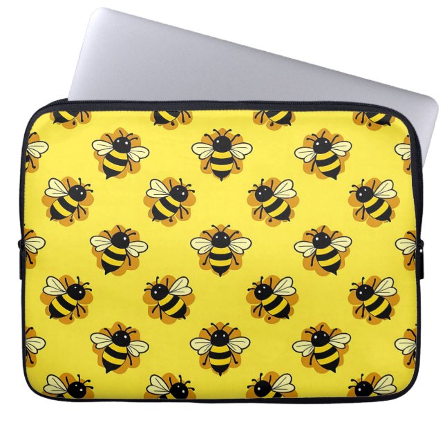 Süße Hummel-Sommer-Muster Laptopschutzhülle (Vorderseite)