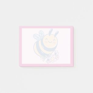 Süße Hummel- und kleine Blumen-Design Post-it Klebezettel