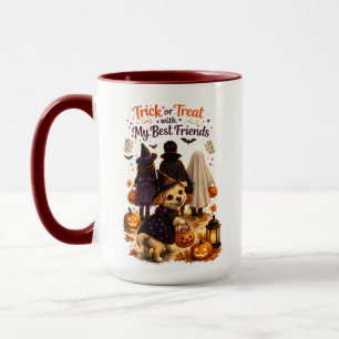 Süße Hund Halloween-Aquarell-Illustration Tasse
