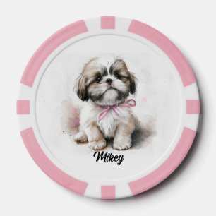 Süße Hund-Illustration - Shih Tzu Pokerchips