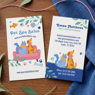 Süße Hund Katze Groomer Pet Tierpflege Spa Salon Visitenkarte