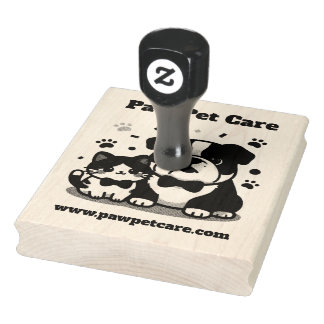 Süße Hund Katze Haustier Firmenname Logo Website Gummistempel
