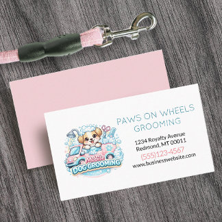 Süße Hund Mobile Pet Grooming Service Visitenkarte