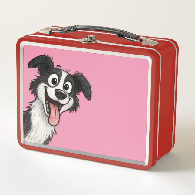 Süße Hund rosa Lunchbox  (Vorderseite)