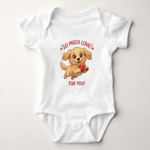 Süße Hündchen-Illustration mit Herz Baby Strampler