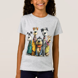 Süße Hunde Charaktere T-Shirt