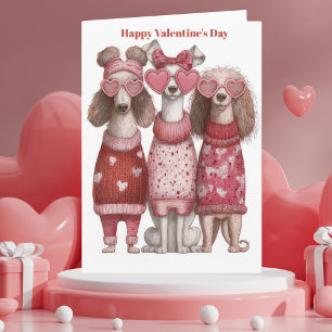 Süße Hunde-Herzen Pullover Valentinstag Karte