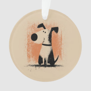 Süße Hunde-Illustration – Minimalistische Cartoon- Ornament