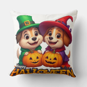 Süße Hunde in Halloween-Kostümen Kissen