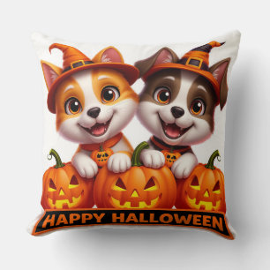 Süße Hunde in Halloween-Kostümen Kissen
