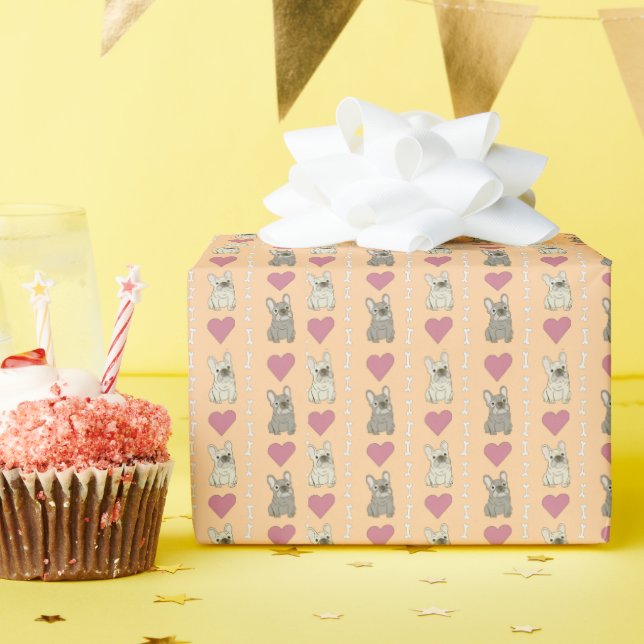 Süße Hunde, Knochen und Herzen Geschenkpapier (Geburtstagsparty)