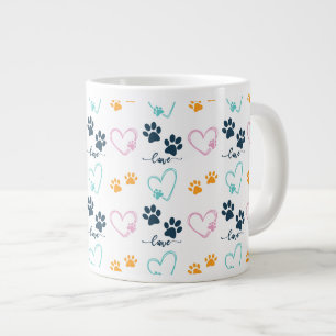 Süße Hunde-Liebhaber-Pfotenabdrücke Jumbo-Tasse