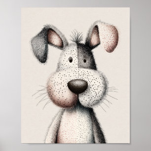 Süße Hunde-Nursery-Wandkunstposter Poster