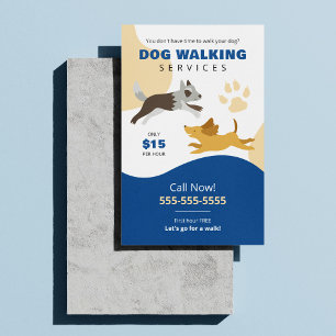 Süße Hunde Spaziergang-Service Unternehmen Flyer