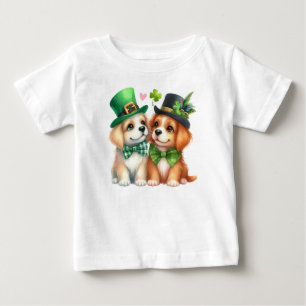 Süße Hunde St. Patrick's Day Design-67538 Kapuzenp Baby T-shirt