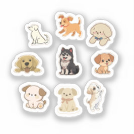 Süße Hunde-Sticker – Puppies-Sticker-Sammlung Aufkleber