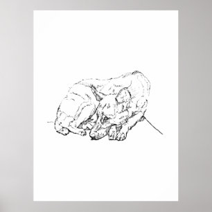 Süße Hunde-Wandkunst, Deutsche Schäferhund-Kunstpr Poster
