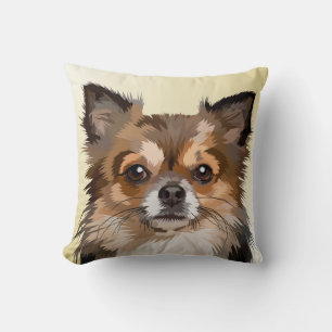 Süße Hunde-Wurfkissen Braun Pomeranian Kissen