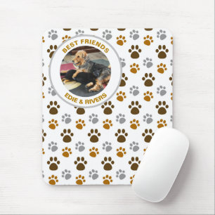 Süße Hundeabdrücke und das Foto Ihrer Haustiere Mousepad