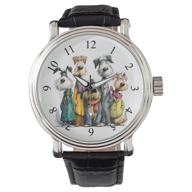 Süße Hundecharaktere Armbanduhr (Vorderseite)