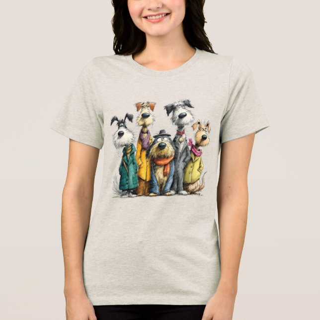 Süße Hundecharaktere Tri-Blend Shirt (Vorderseite)