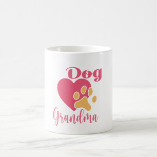 Süße Hundefreundin Rosa Herz Pfotenabdruck Grafik Kaffeetasse