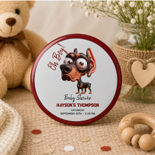 Süße Hundekarikaturen-Baby-Party für Jungen Button