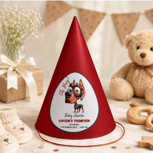 Süße Hundekarikaturen Baby-Party für Jungen Partyhütchen
