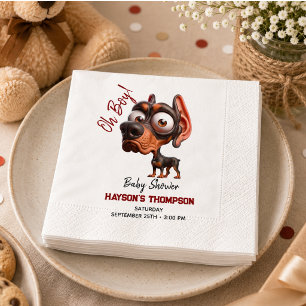 Süße Hundekarikaturen Baby-Party für Jungen Serviette